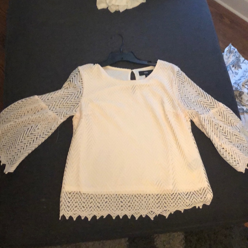 Mossimo women’s crochet white blouse Small
